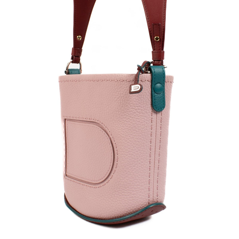 pre loved Delvaux Pink Pin Mini Bucket Surpiqué