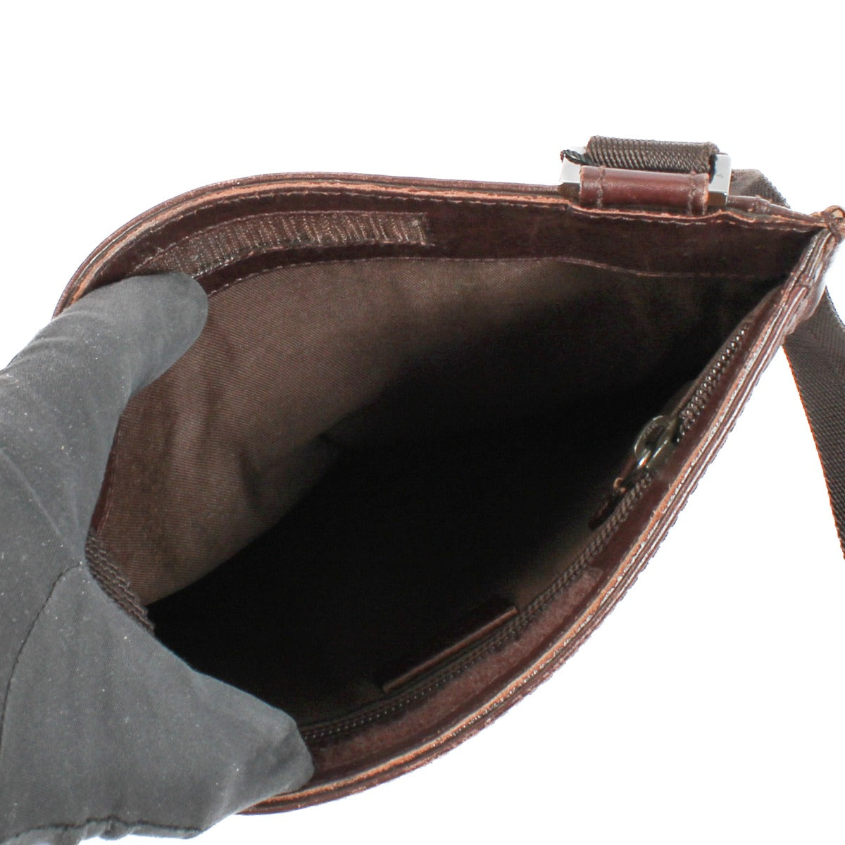 Sac messager plat Gucci Guccissima marron