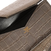 shop 100% authentic second hand Hermès Grey Crocodile Faco Crossbody Bag on Labellov.com