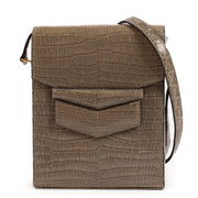 shop 100% authentic second hand Hermès Grey Crocodile Faco Crossbody Bag on Labellov.com