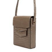 shop 100% authentic second hand Hermès Grey Crocodile Faco Crossbody Bag on Labellov.com