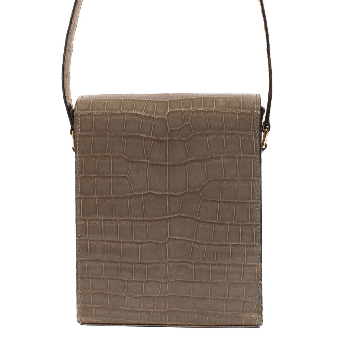 shop 100% authentic second hand Hermès Grey Crocodile Faco Crossbody Bag on Labellov.com