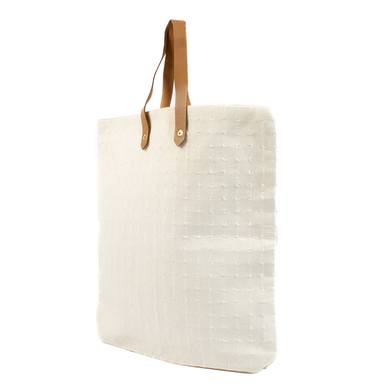 Hermès Ahmedabad GM White Cotton Tote Bag