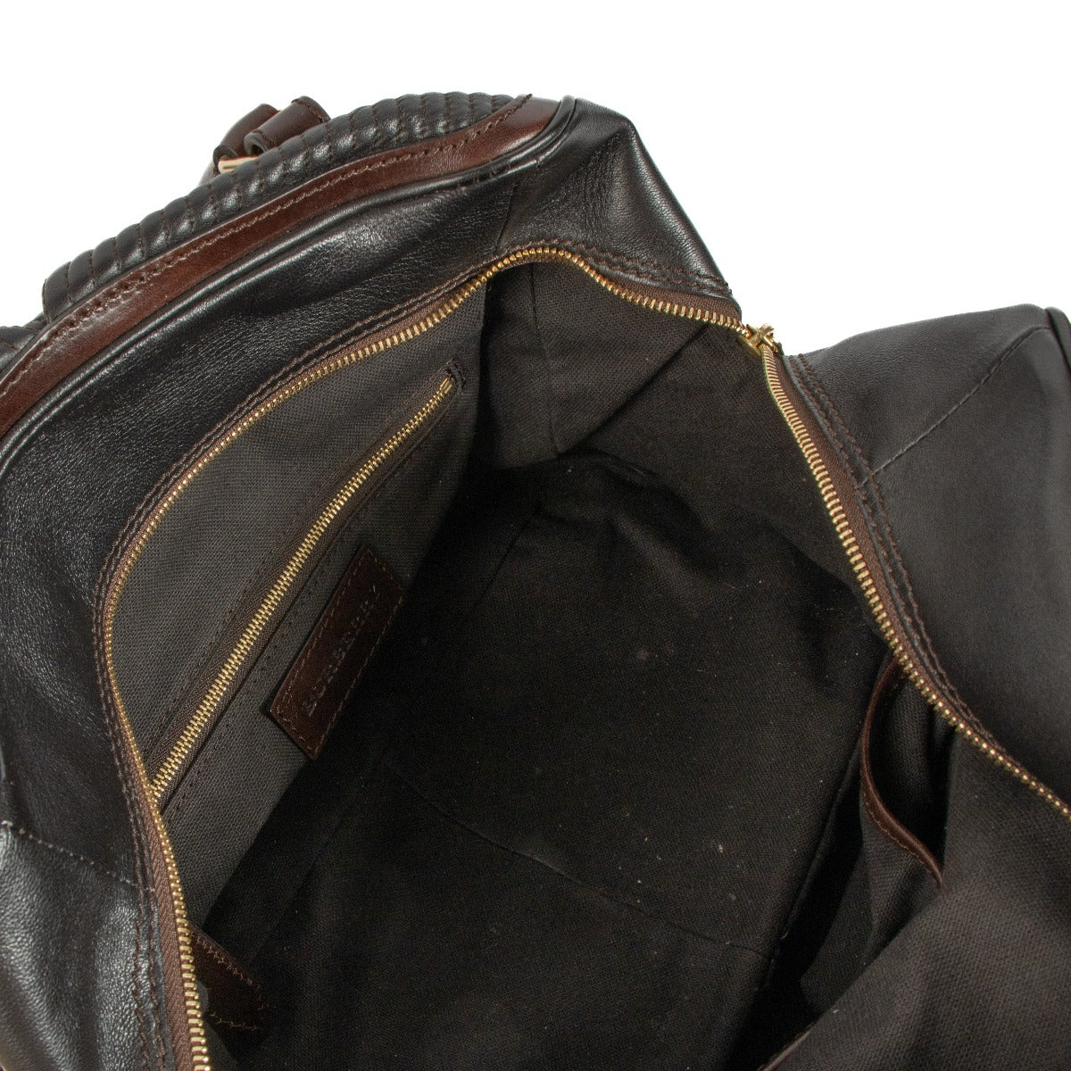 Sac Rosaville plissé en cuir marron foncé Burberry