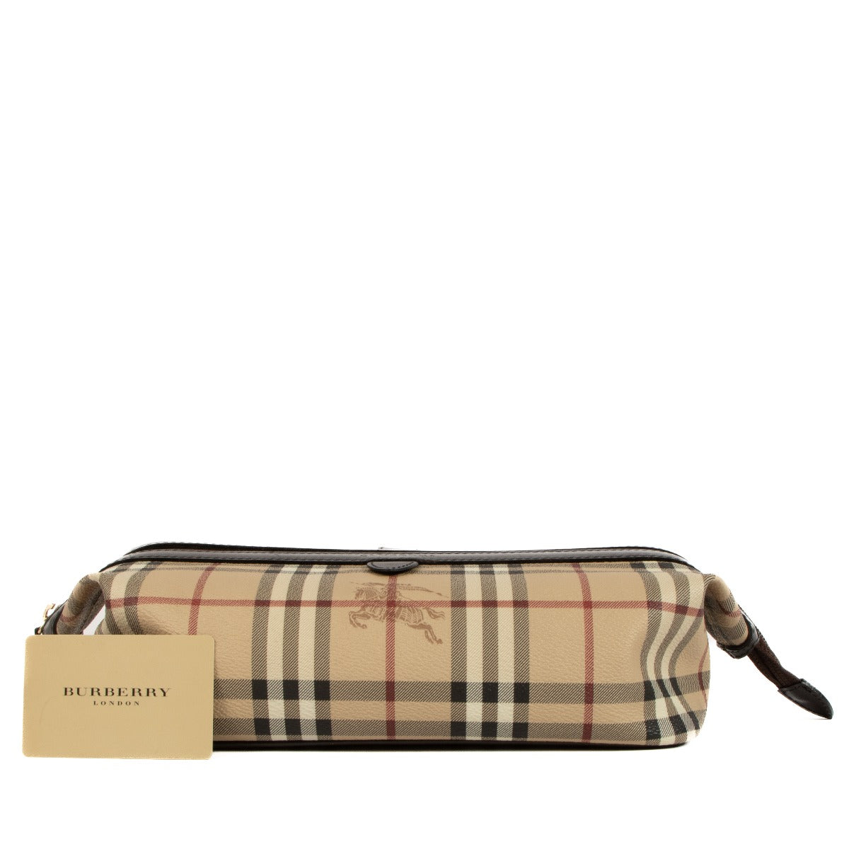 Shop 100% authentic Burberry check canvas make-up pouch at Labellov.com.
