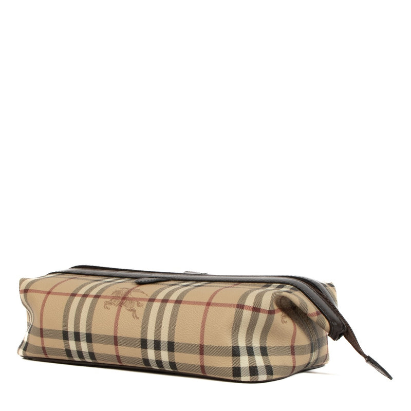 Shop 100% authentic Burberry check canvas make-up pouch at Labellov.com.