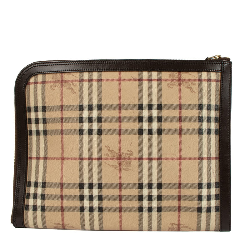 Porte-documents en toile Haymarket Check Burberry