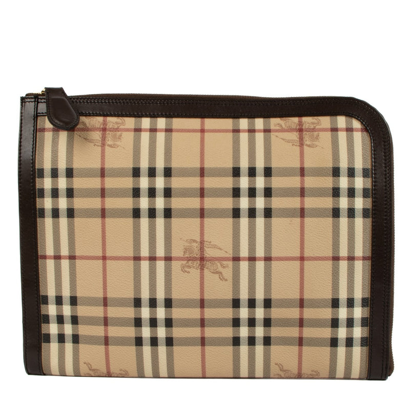 Burberry Haymarket Check Canvas Document Case