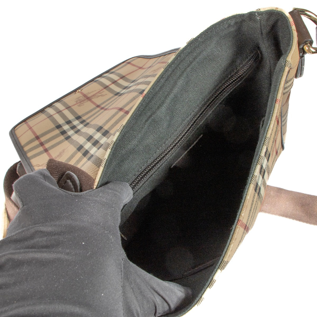 Burberry Haymarket Check Messenger Bag van gecoat canvas Wardour
