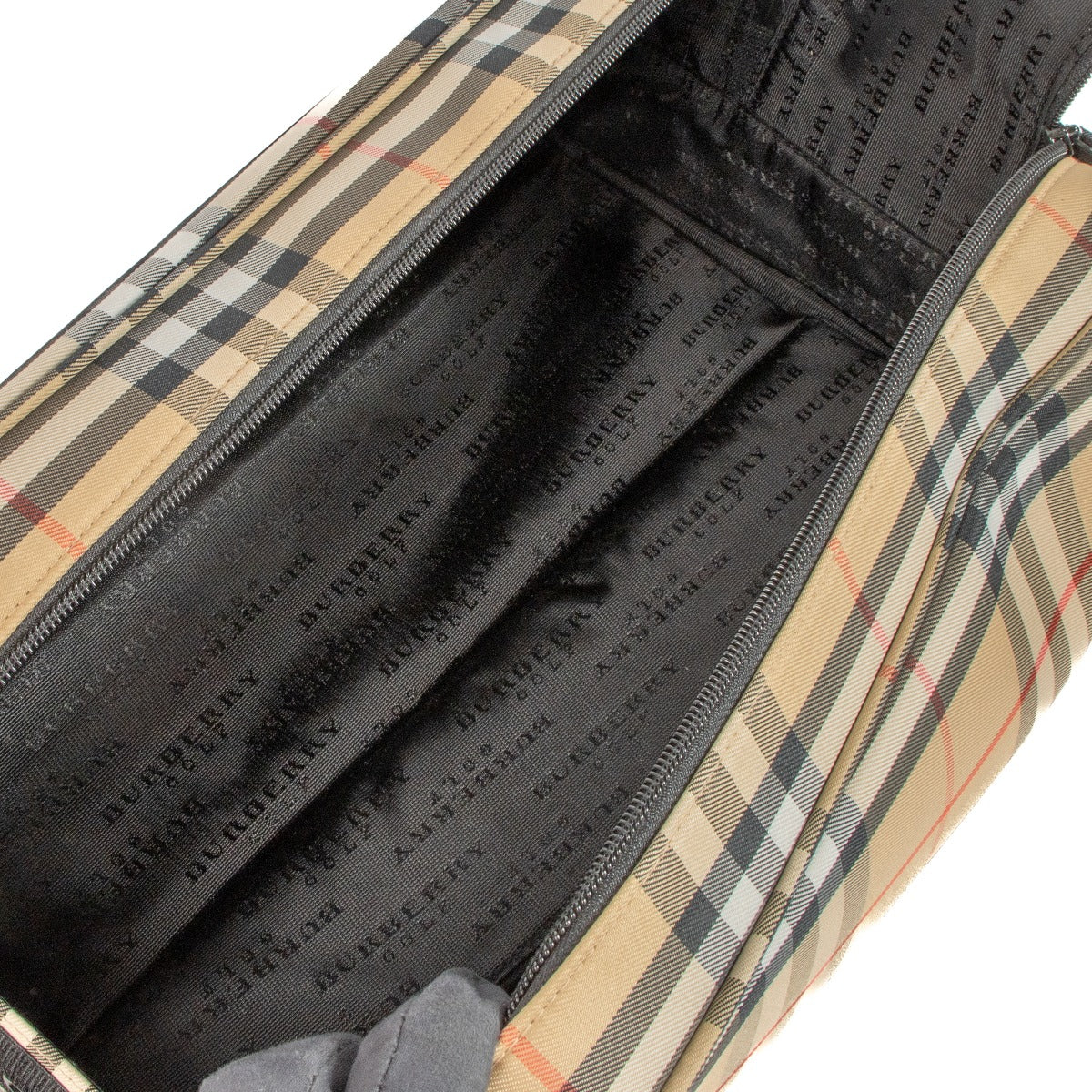 Burburry Golf Beige Vintage Check Nylon Toilettas