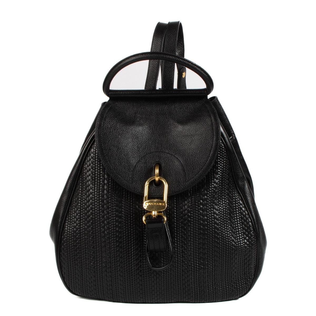 Shop safe online at Labellov in Antwerp, Brussels and Knokke this 100% authentic second hand Delvaux Black Toile De Cuir Lucifer Backpack