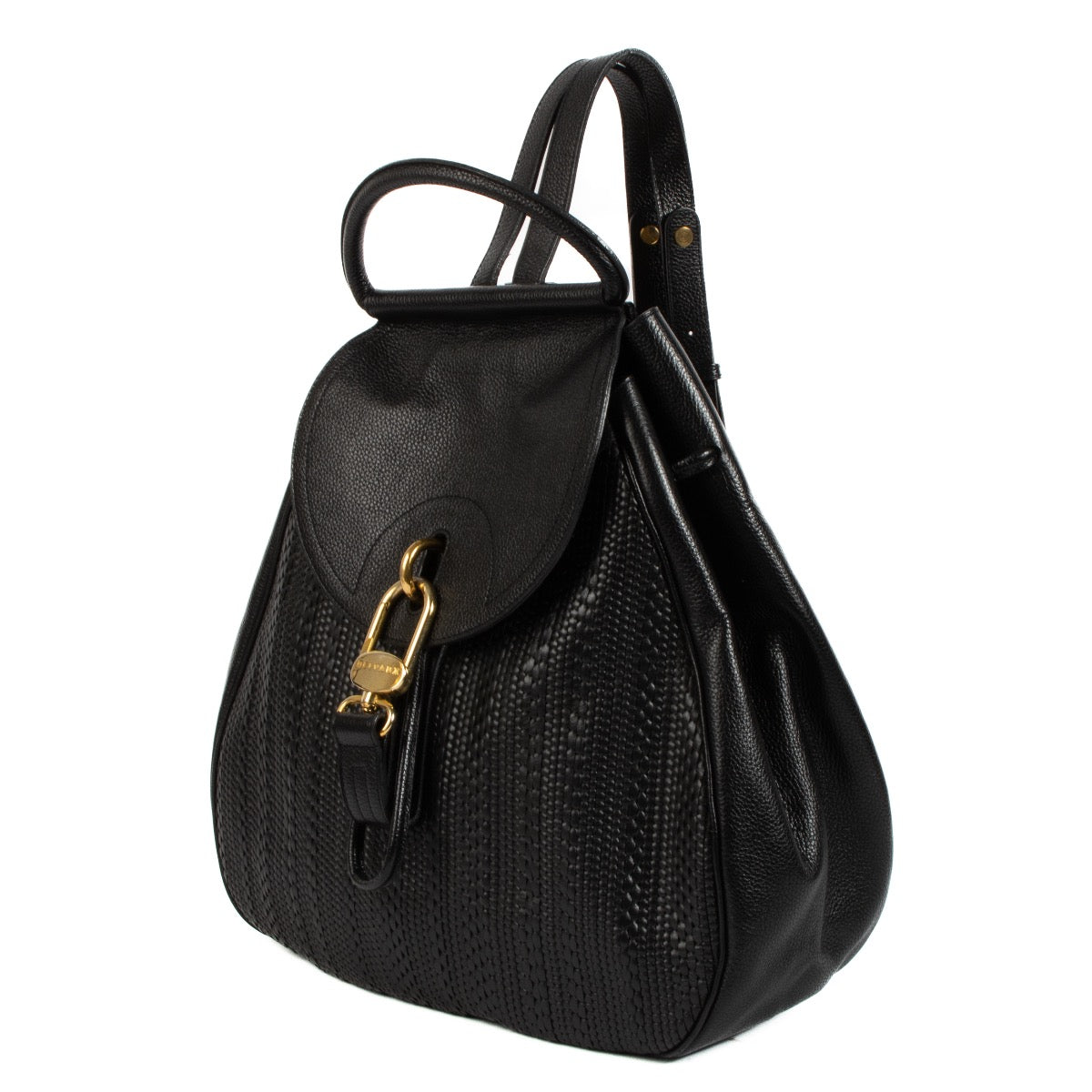 Shop safe online at Labellov in Antwerp, Brussels and Knokke this 100% authentic second hand Delvaux Black Toile De Cuir Lucifer Backpack