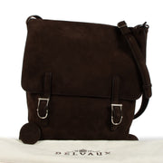 Shop safe online at Labellov in Antwerp, Brussels and Knokke this 100% authentic second hand Delvaux Dark Brown Santiag Kot Kot Messenger Crossbody