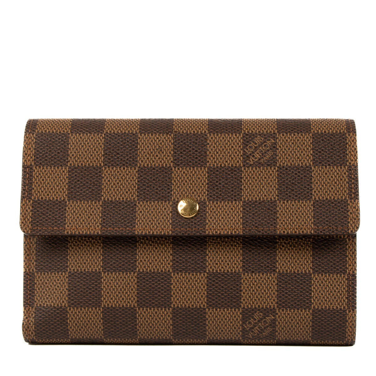 Shop 100% authentic Louis Vuitton Damier Ebene Porte Tresor Wallet at Labellov.com.