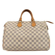 Shop safe online at Labellov in Antwerp, Brussels and Knokke this 100% authentic second hand Louis Vuitton Damier Azur Speedy 35 Top Handle Bag