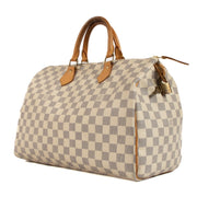 Shop safe online at Labellov in Antwerp, Brussels and Knokke this 100% authentic second hand Louis Vuitton Damier Azur Speedy 35 Top Handle Bag