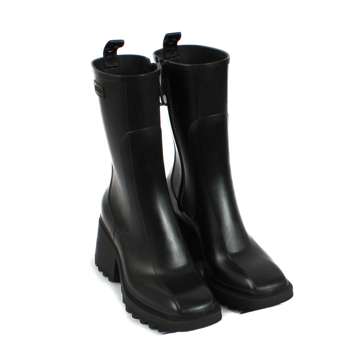 Bottes à talons en caoutchouc noir Chloé - taille 40