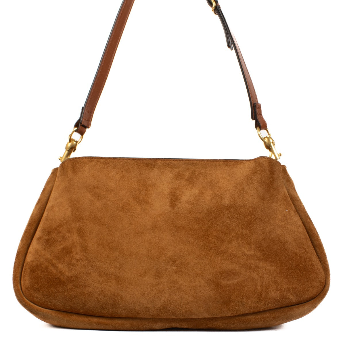 Shop safe online at Labellov in Antwerp, Brussels and Knokke this 100% authentic second hand Chloé Tan Suede Marcie Baguette Shoulder Bag