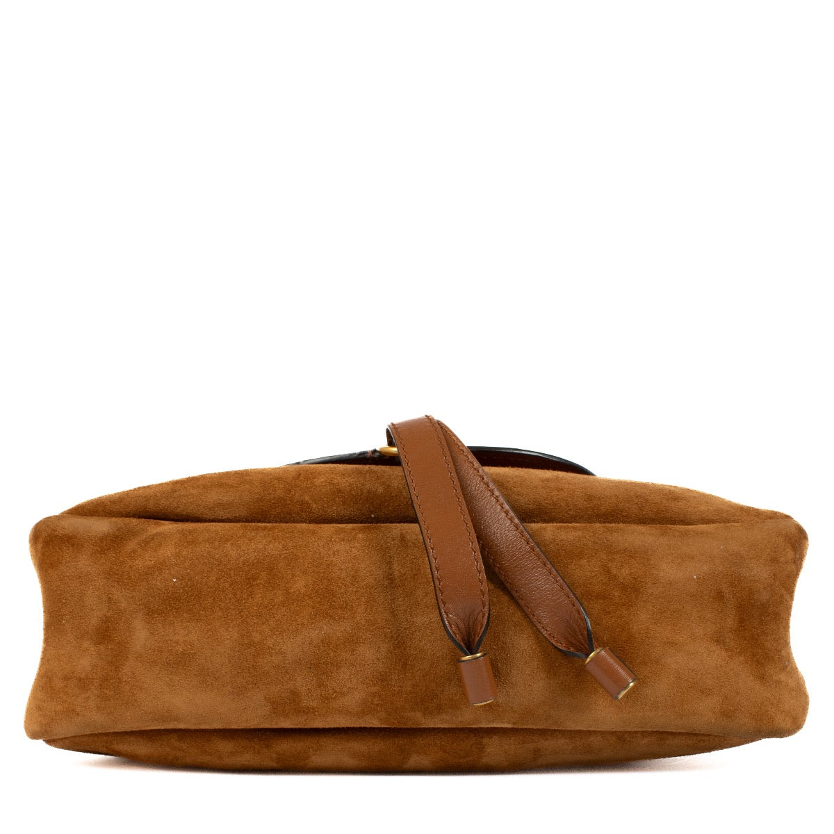 Shop safe online at Labellov in Antwerp, Brussels and Knokke this 100% authentic second hand Chloé Tan Suede Marcie Baguette Shoulder Bag