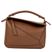 Authentic second hand brand new Loewe Tan Satin Calfskin Puzzle Bag at www.labellov.com