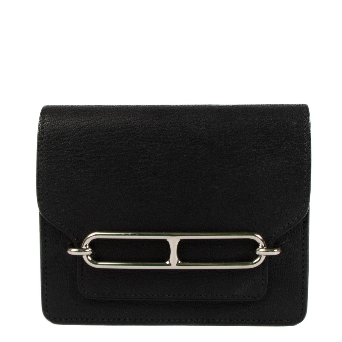 Hermès Roulis Slim Wallet Black Chevre Mysore