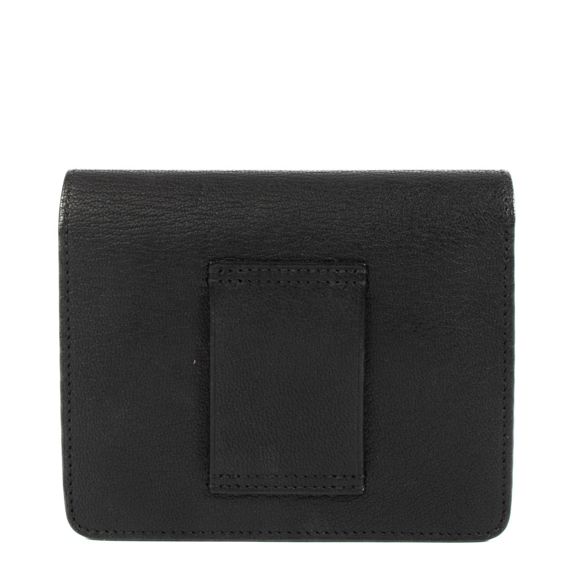 Portefeuille Hermès Roulis Slim Cuir de chèvre Mysore noir finitions dorées