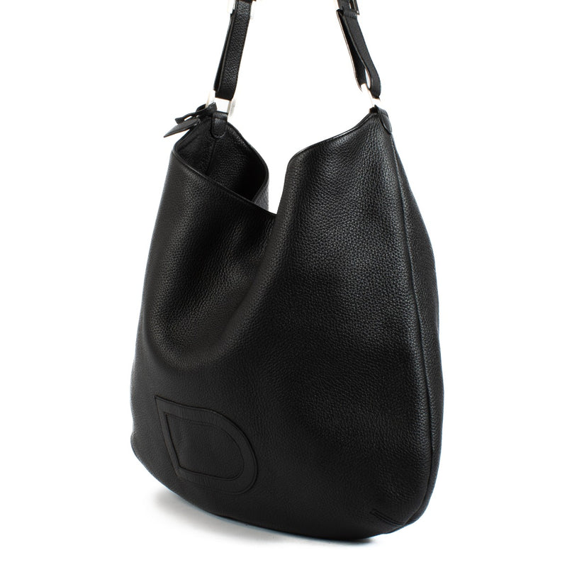 Delvaux Black Taurillon Louise GM Bag