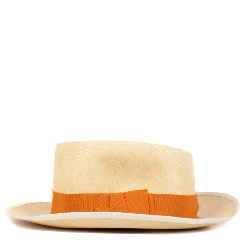 Hermès Beige/Orange Panama Hat