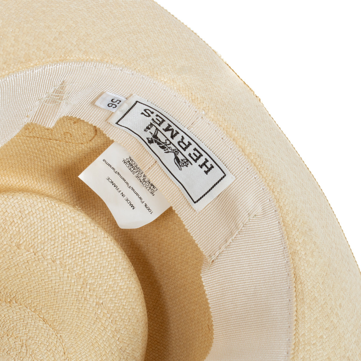 Chapeau Panama Hermès Beige/Orange - taille 56