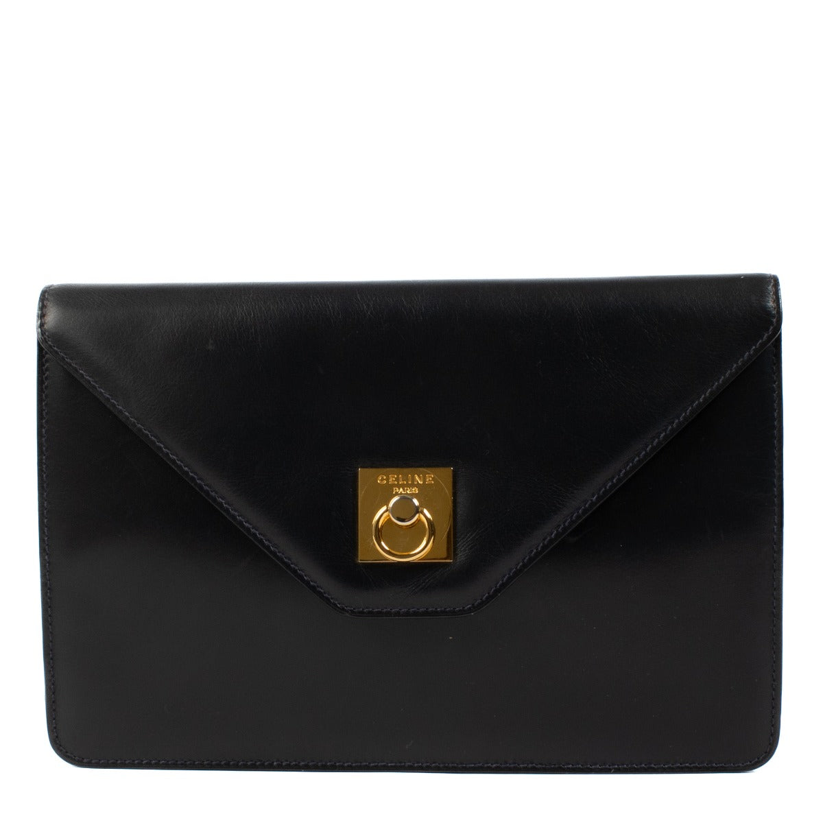 Celine Vintage Blue Smooth Leather Clutch