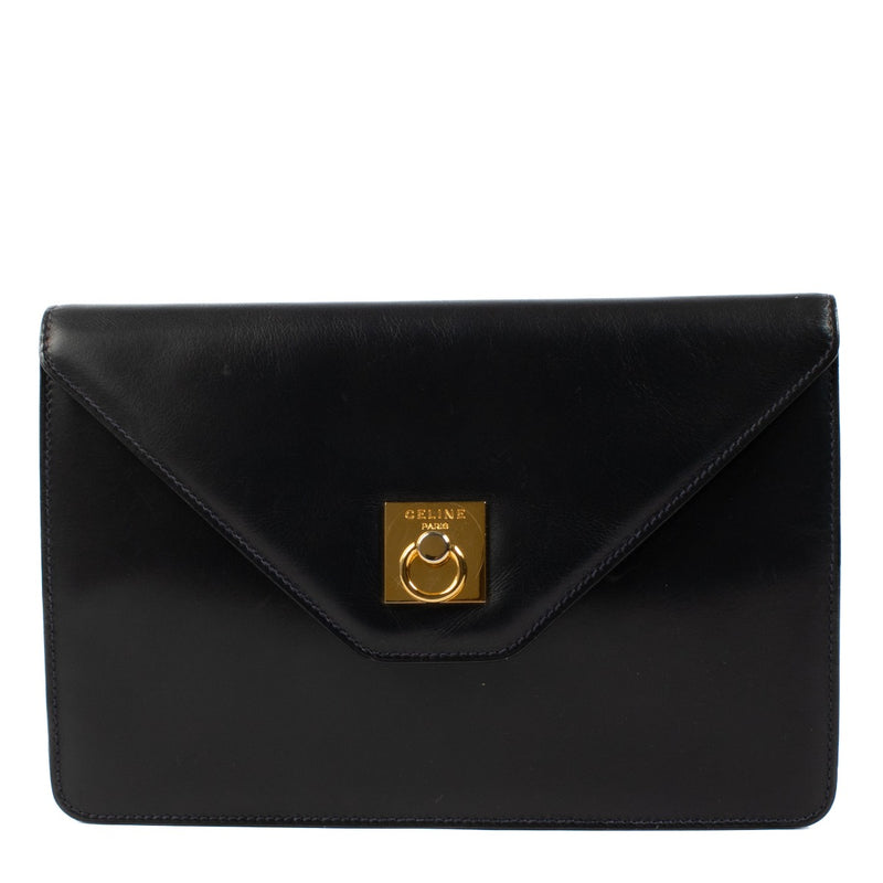 Celine Vintage Blue Smooth Leather Clutch
