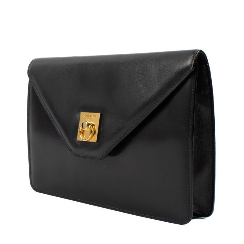 Celine Vintage Blue Smooth Leather Clutch