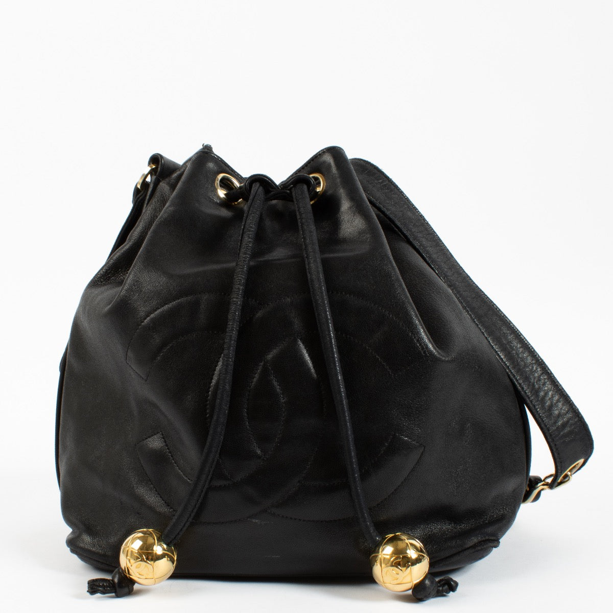 Chanel Black Gold Ball Bucket Bag