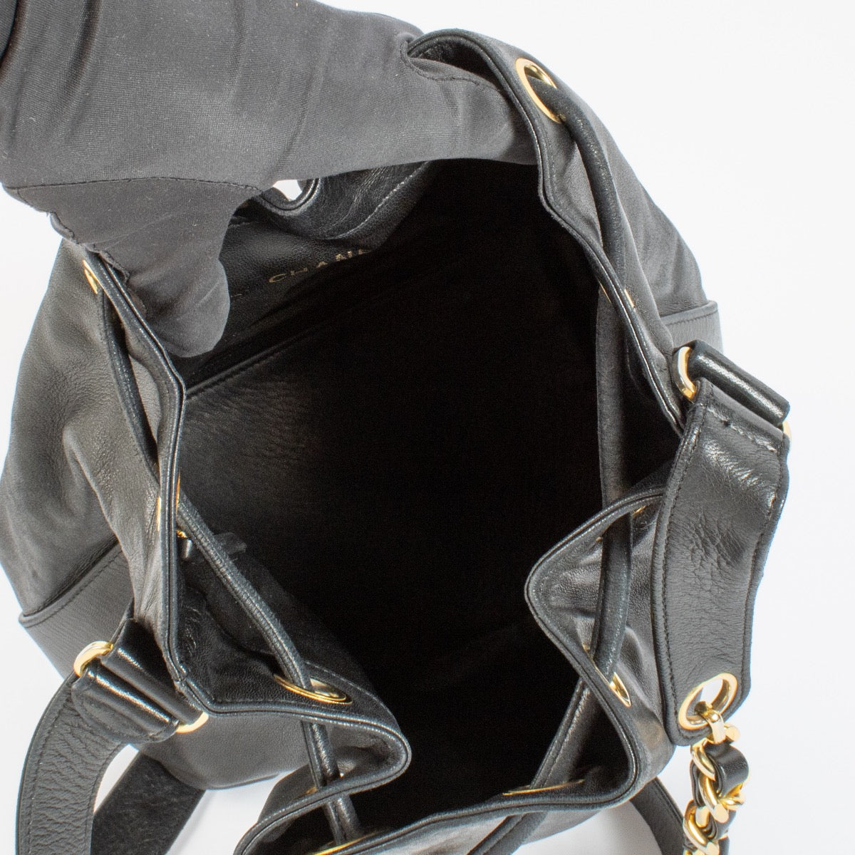 Chanel Black Gold Ball Bucket Bag