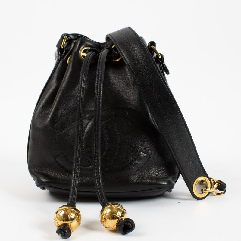 Chanel Black Leather Mini Bucket Bag