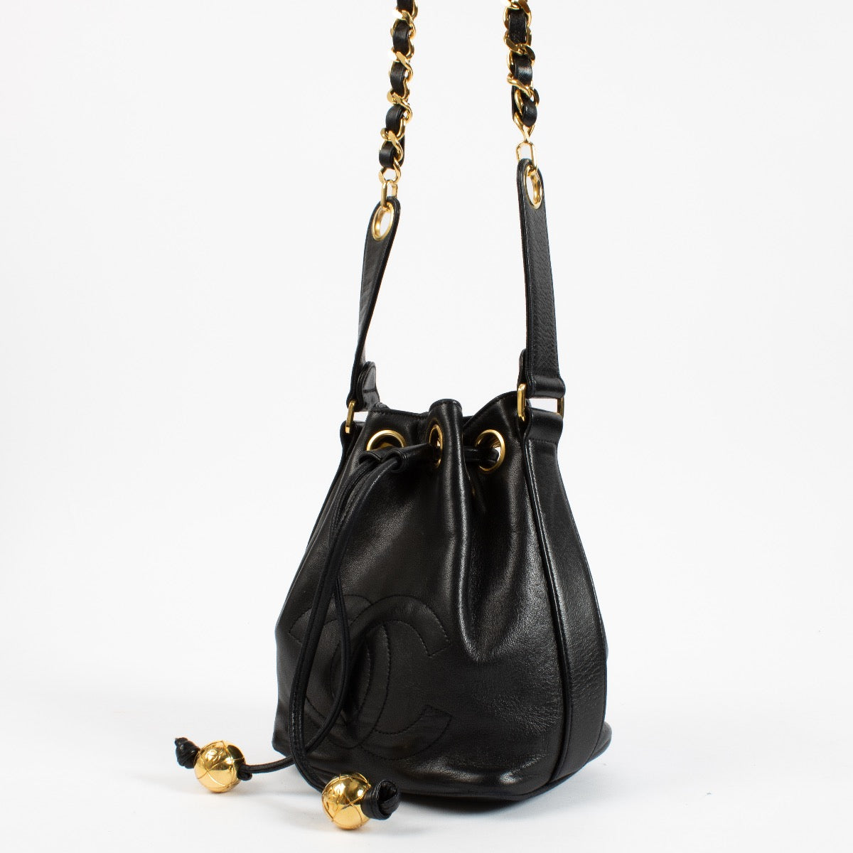 Chanel Black Leather Mini Bucket Bag
