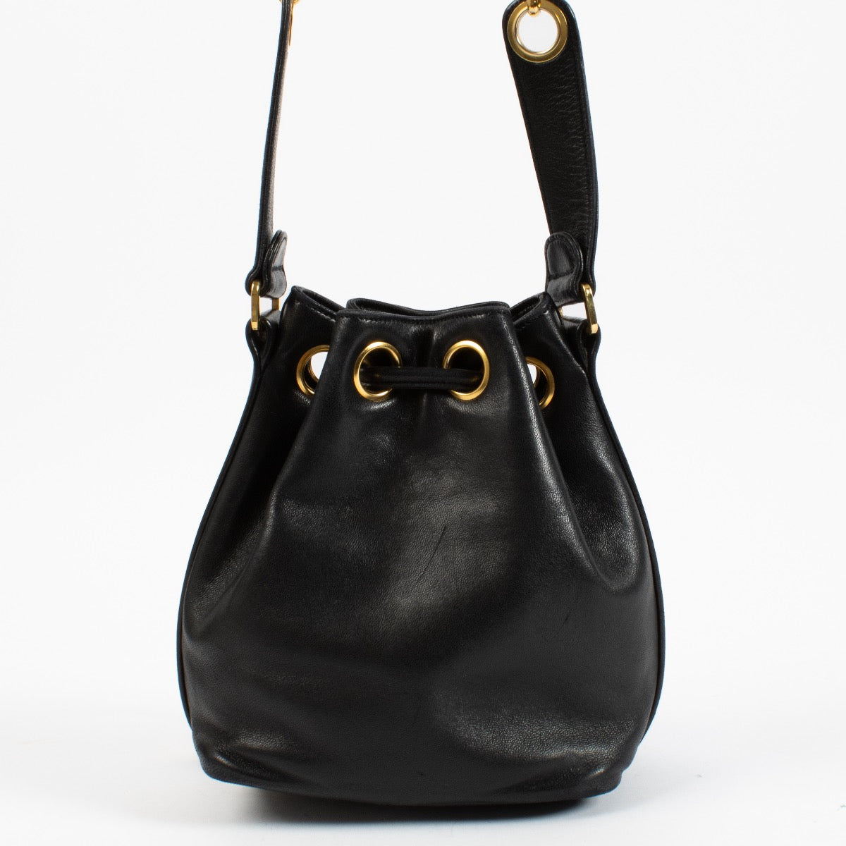 Chanel Black Leather Mini Bucket Bag