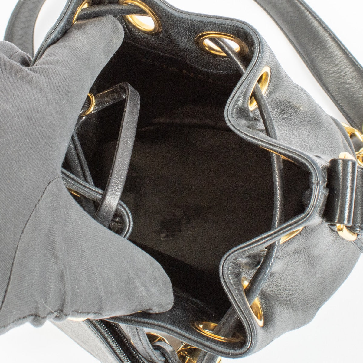 Chanel Black Leather Mini Bucket Bag