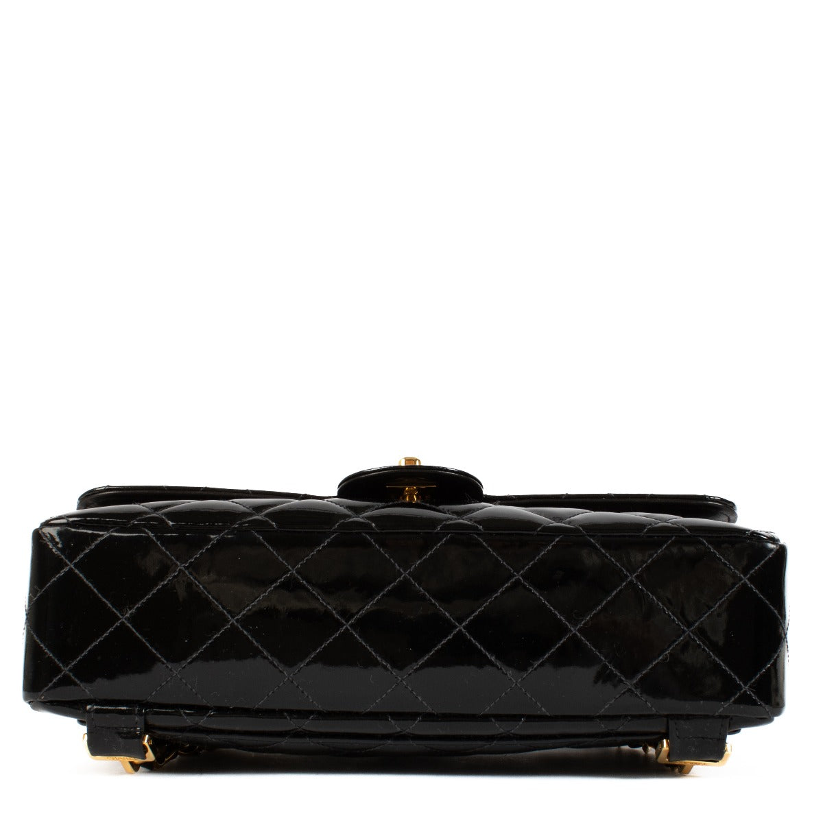 Chanel Black Quilted Patent Leather Classic Backpack