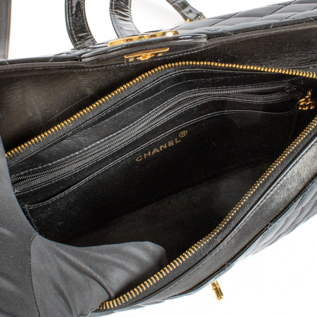 Chanel Black Quilted Patent Leather Classic Backpack