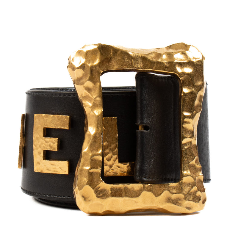 Chanel Black 93A Logo Belt
