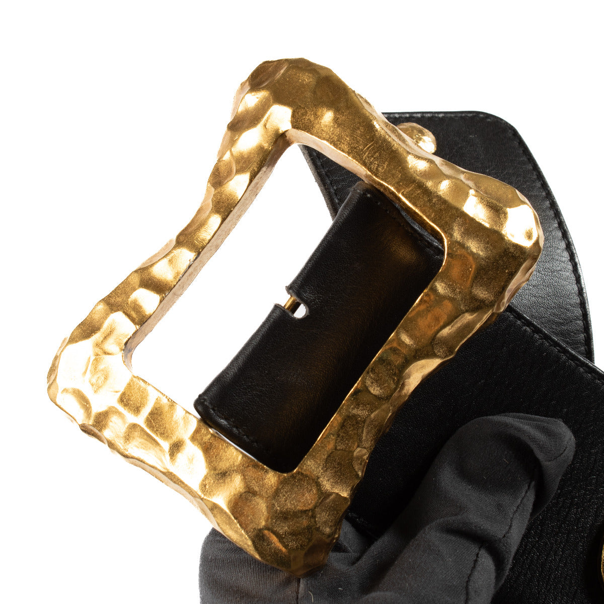 Ceinture Chanel noire logo 93A
