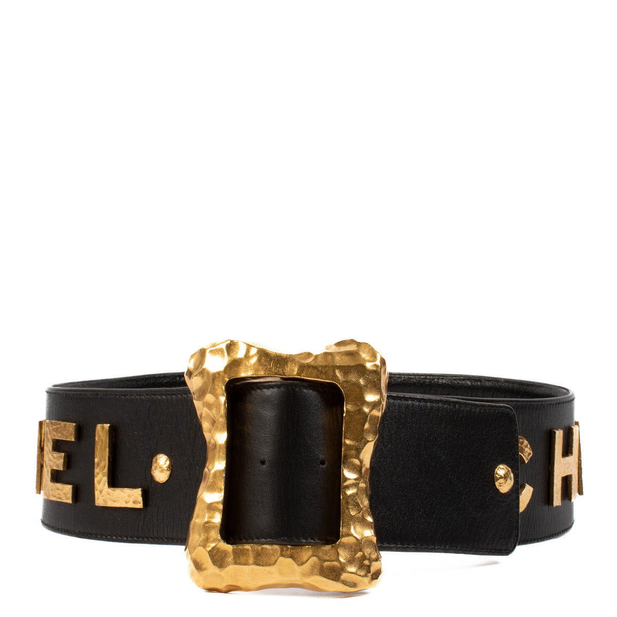 Chanel Black 93A Logo Belt - size 75