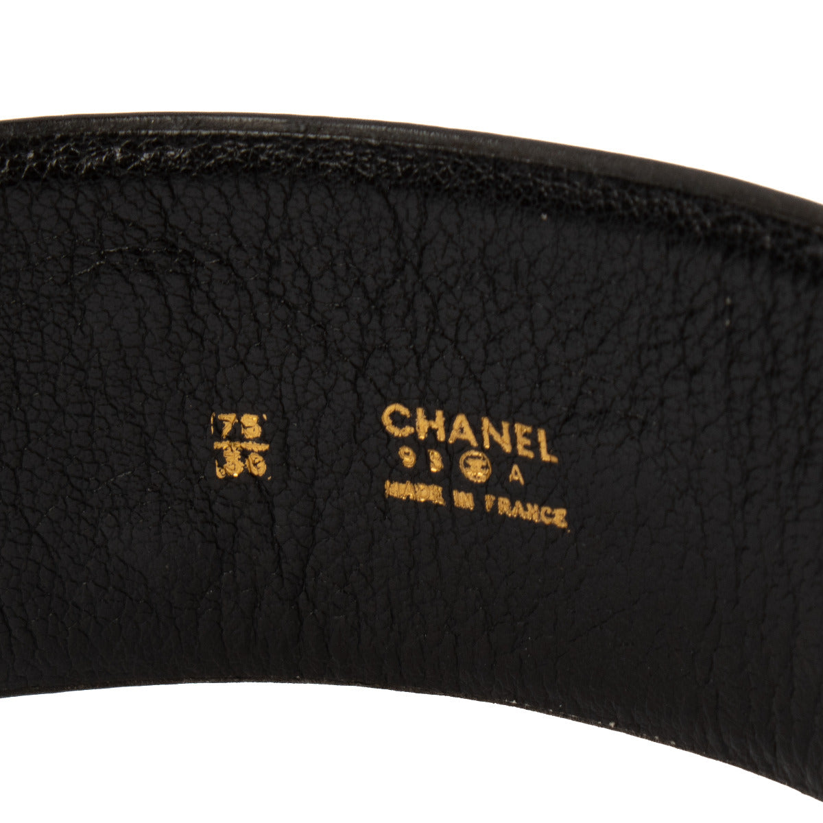 Ceinture Chanel noire logo 93A