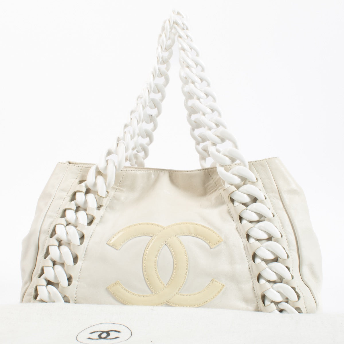 Chanel White Modern Chain Hobo Bag