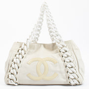 Chanel White Modern Chain Hobo Bag