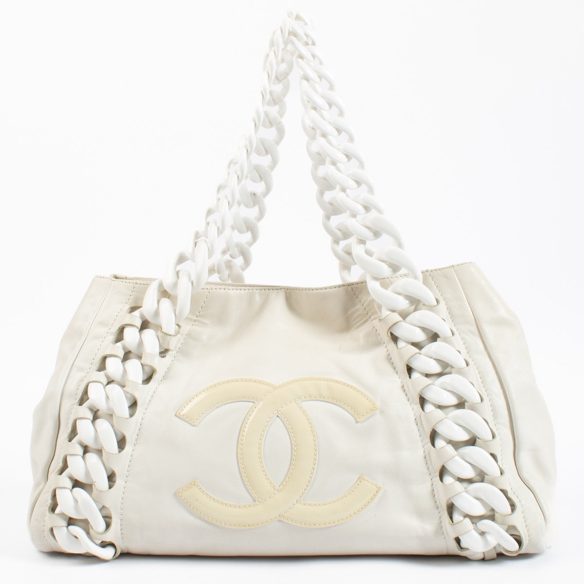 Chanel White Modern Chain Hobo Bag