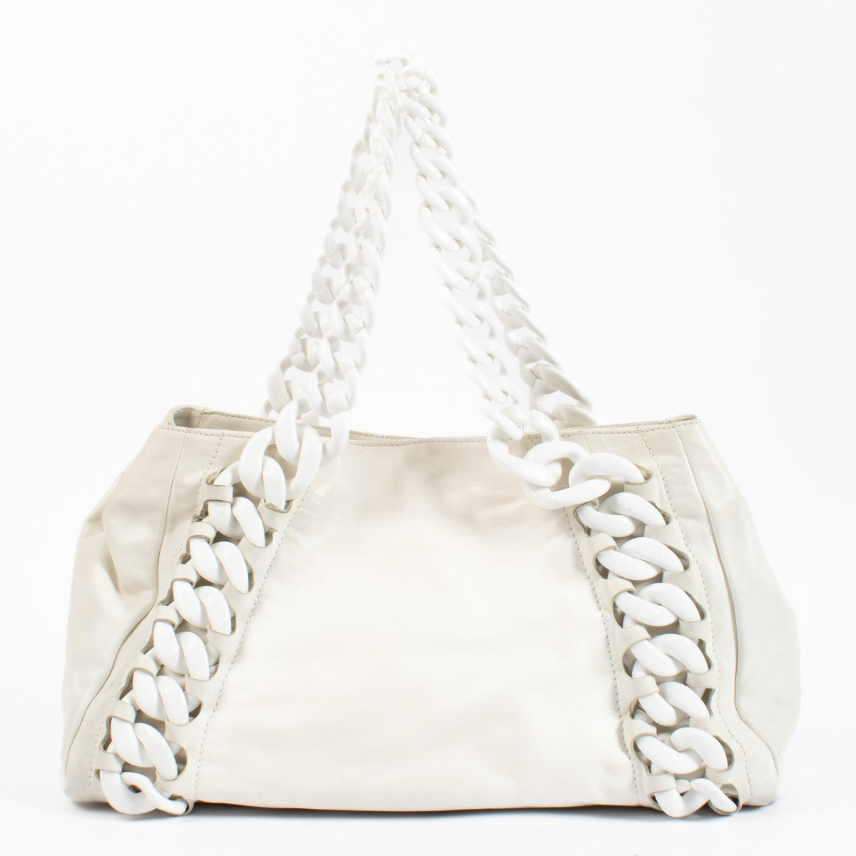 Chanel Witte Moderne Ketting Hobo Tas