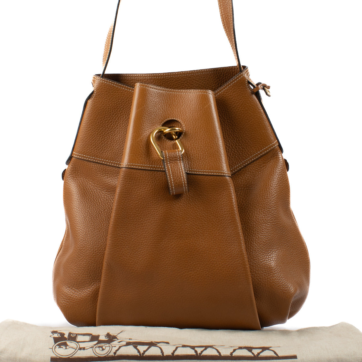 Sac Faust Delvaux en cuir camel