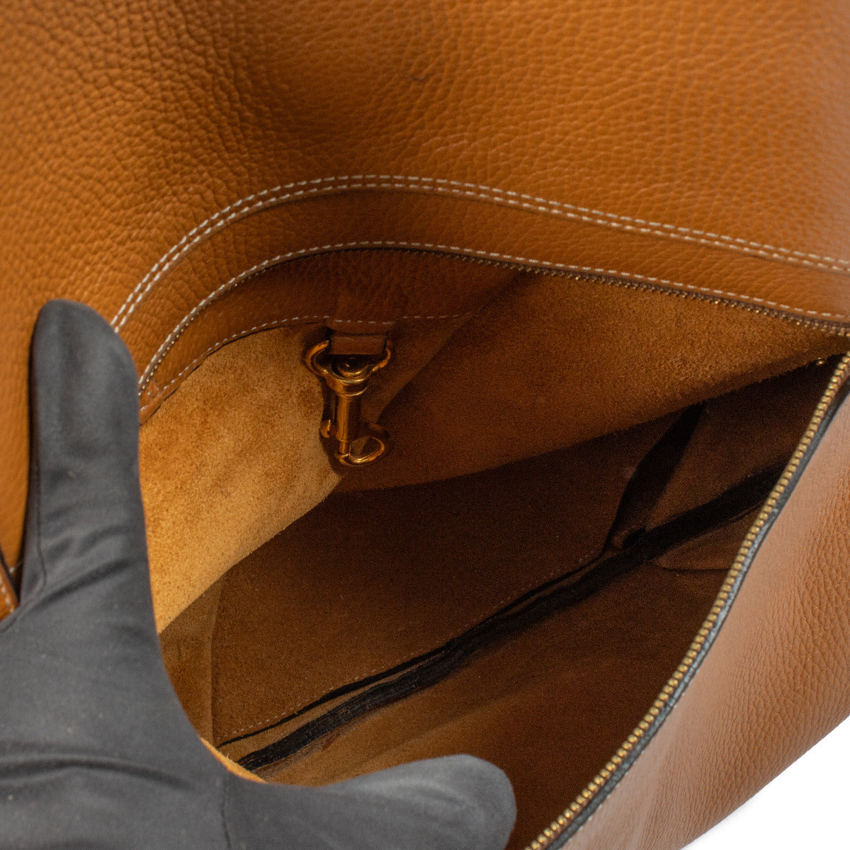 Sac Faust Delvaux en cuir camel